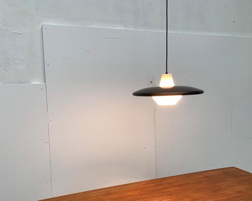 Mid-Century Minimalist Metal and Glass Pendant Lamp-UAH-1029607