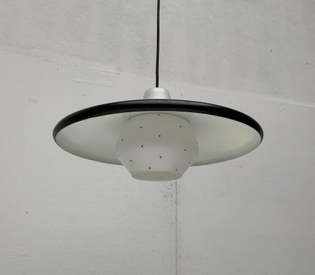 Mid-Century Minimalist Metal and Glass Pendant Lamp-UAH-1029607