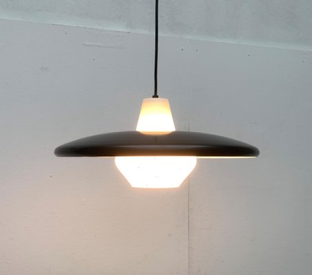 Mid-Century Minimalist Metal and Glass Pendant Lamp-UAH-1029607