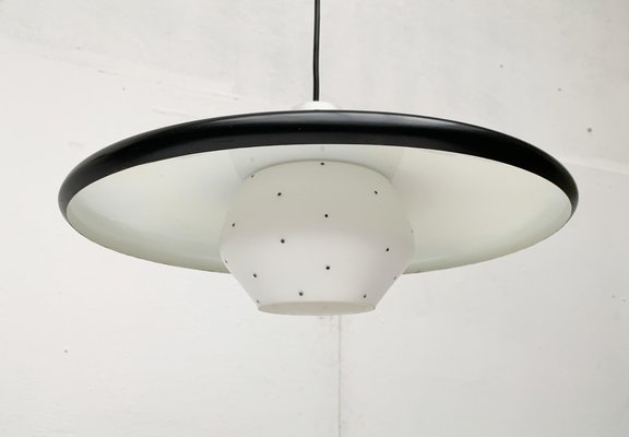 Mid-Century Minimalist Metal and Glass Pendant Lamp-UAH-1029607