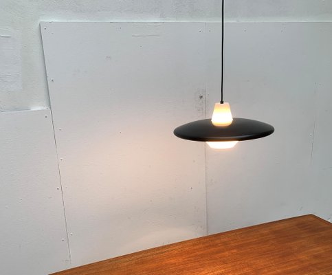 Mid-Century Minimalist Metal and Glass Pendant Lamp-UAH-1029607