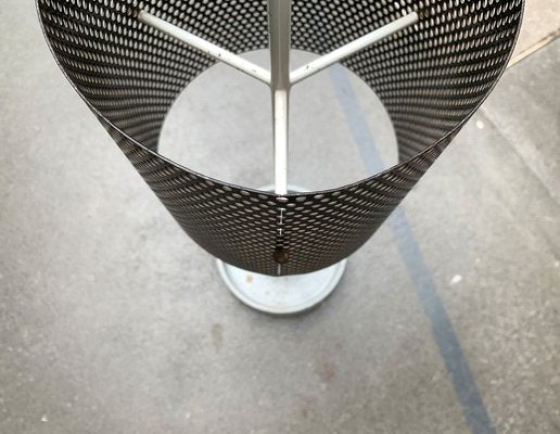 Mid-Century Minimalist Perforated Steel Umbrella Stand, 1960s-UAH-1313372