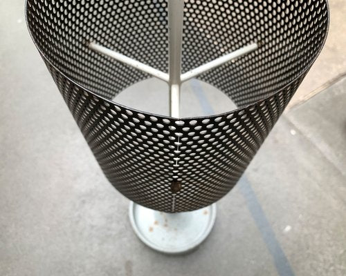 Mid-Century Minimalist Perforated Steel Umbrella Stand, 1960s-UAH-1313372