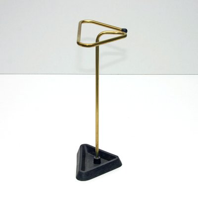 Mid-Century Minimalist Umbrella Stand in Brass & Iron, 1950s-QBR-1000155