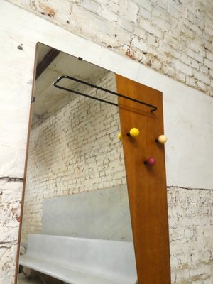 Mid-Century Mirror with Hooks, 1950s-QAV-1718629