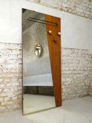 Mid-Century Mirror with Hooks, 1950s-QAV-1718629