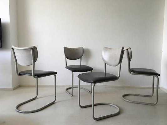 Mid-Century Model 2011 Chairs by De Wit Brothersor for De Wit Schiedam, Set of 10-LL-1353123