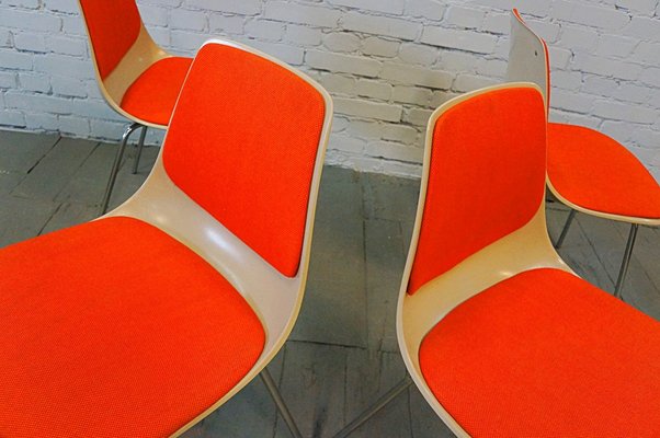 Mid-Century Model 225/2 Dining Chairs by Georg Leowald for Wilkhahn, Set of 4-QFD-831642