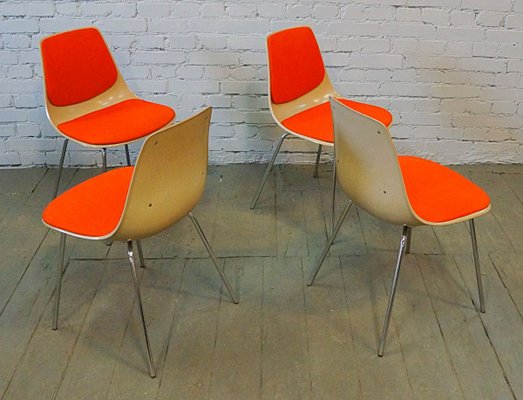 Mid-Century Model 225/2 Dining Chairs by Georg Leowald for Wilkhahn, Set of 4-QFD-831642