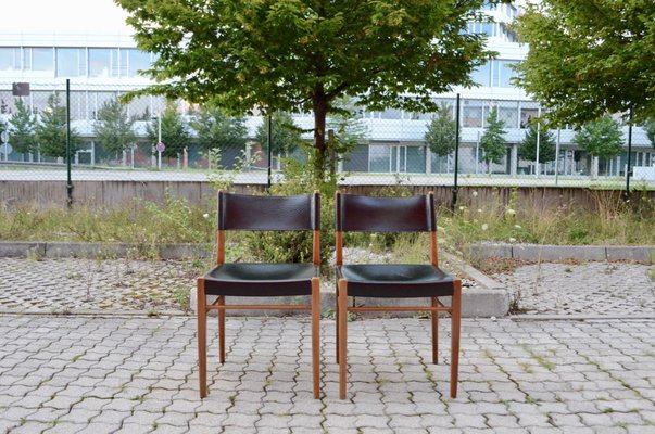 Mid-Century Model 3024 Leather Dining Chairs by Helmut Magg for Deutsche Werkstatten, 1957, Set of 2-UF-1371987