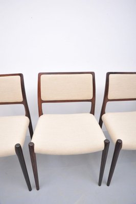 Mid-Century Model 80 Rosewood Dining Chairs by Niels Otto Møller for J.L. Møllers, Set of 4-ZE-741448