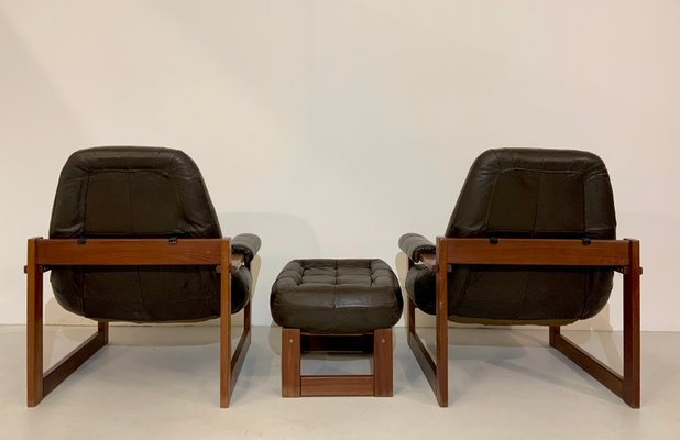 Mid-Century Model MP-163 Earth Lounge Sofa Set by Percival Lafer, 1970s, Brazil, Set of 4-OHY-1087169