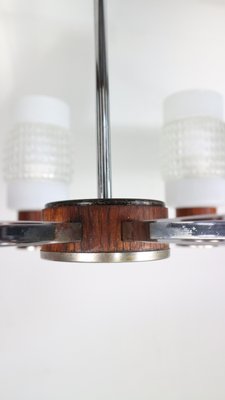 Mid-Century Modern 8 Light Chandelier with Art Glass Shades, 1960s-DT-2026119