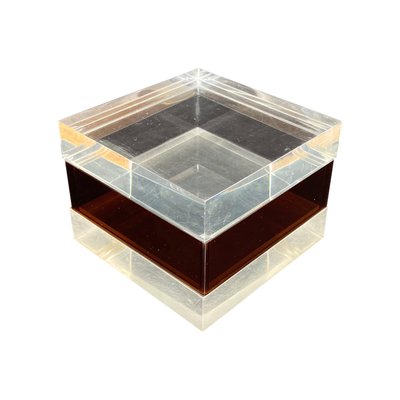 Mid-Century Modern Acrylic Cube Box, Italy, 1970s-LYQ-1171631