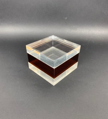 Mid-Century Modern Acrylic Cube Box, Italy, 1970s-LYQ-1171631