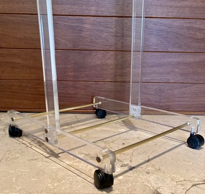 Mid-Century Modern Acrylic Glass Valet Stand with Wheels, 1960s-NOU-746613