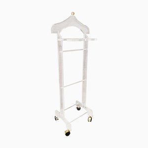 Mid-Century Modern Acrylic Glass Valet Stand with wheels-NOU-743142