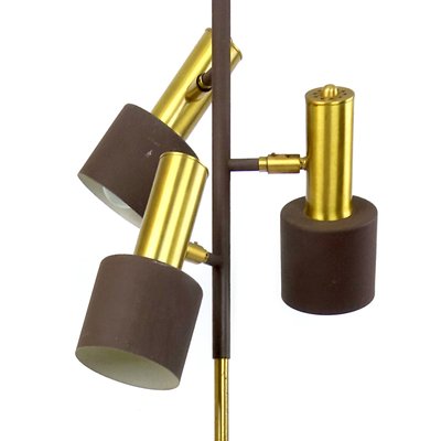 Mid-Century Modern Adjustable Floor Lamp in Brass and Brown from Raak-RY-694583