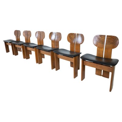 Mid-Century Modern Africa Chairs by Afra & Tobia Scarpa for Maxalto, 1970s, Set of 6-FGA-1783033