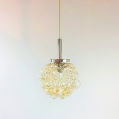 Mid-Century Modern Amber Bubble Glass Pendant by Helena Tynell for Limburg, 1960s-BMM-2017407