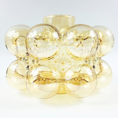 Mid-Century Modern Amber Bubble Glass Pendant Light by Helena Tynell for Limburg, Germany, 1960s-BMM-1431960