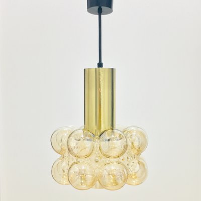 Mid-Century Modern Amber Bubble Glass Pendant Light by Helena Tynell for Limburg, Germany, 1960s-BMM-1431960