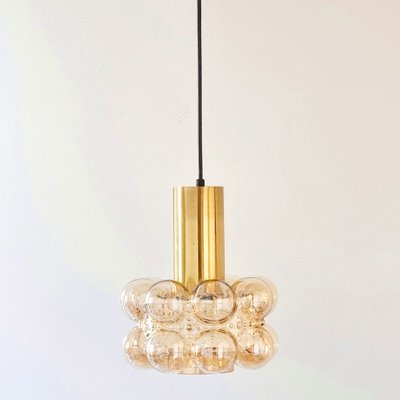 Mid-Century Modern Amber Bubble Glass Pendant Light by Helena Tynell for Limburg, Germany, 1960s-BMM-1717948