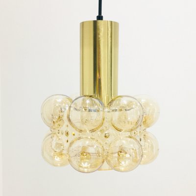 Mid-Century Modern Amber Bubble Glass Pendant Light by Helena Tynell for Limburg, Germany, 1960s-BMM-1431960