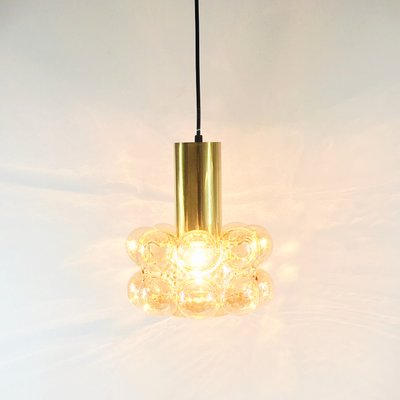 Mid-Century Modern Amber Bubble Glass Pendant Light by Helena Tynell for Limburg, Germany, 1960s-BMM-1717948