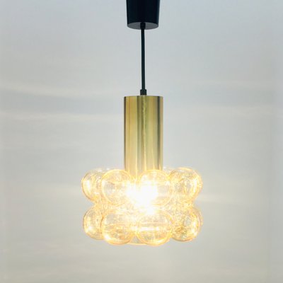 Mid-Century Modern Amber Bubble Glass Pendant Light by Helena Tynell for Limburg, Germany, 1960s-BMM-1431960