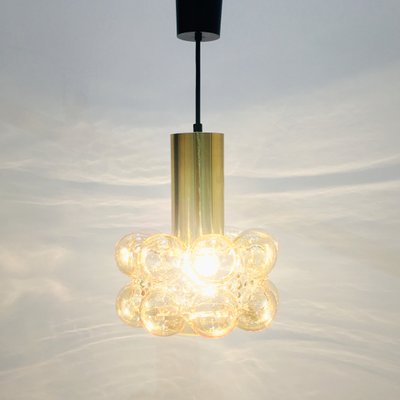 Mid-Century Modern Amber Bubble Glass Pendant Light by Helena Tynell for Limburg, Germany, 1960s-BMM-1431960