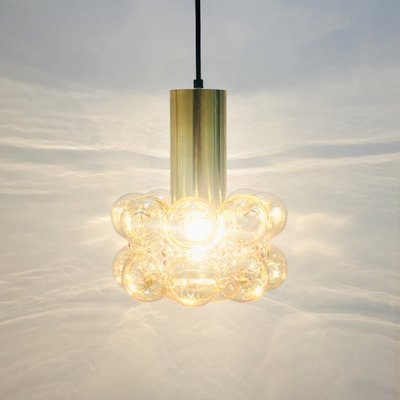 Mid-Century Modern Amber Bubble Glass Pendant Light by Helena Tynell for Limburg, Germany, 1960s-BMM-1431960