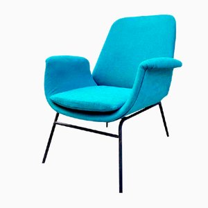 Mid-Century Modern Armchair in Turquoise Fabric in the Style of Alvin Lustig from Stol Kamnik, 1960s-PUG-1020087