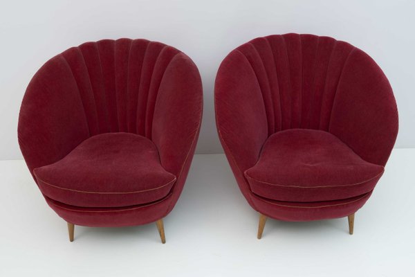 Mid-Century Modern Armchairs attributed to Gio Ponti for Isa Bergamo, 1950s, Set of 2-FER-1430891