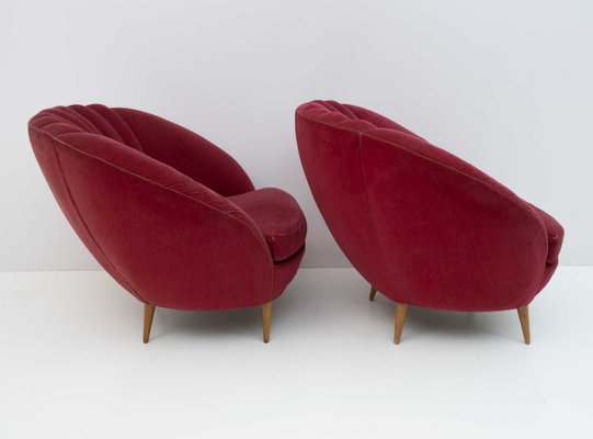 Mid-Century Modern Armchairs attributed to Gio Ponti for Isa Bergamo, 1950s, Set of 2-FER-1430891