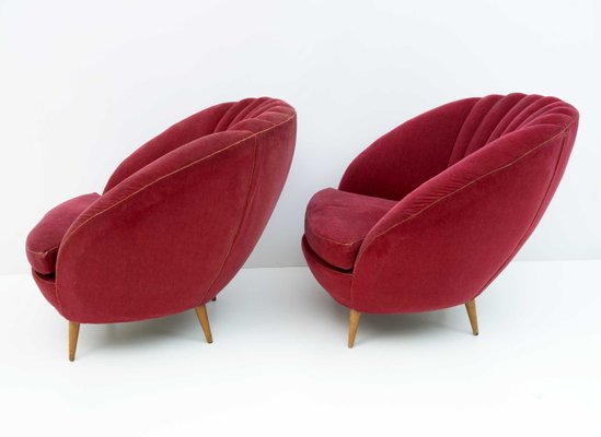 Mid-Century Modern Armchairs attributed to Gio Ponti for Isa Bergamo, 1950s, Set of 2-FER-1430891