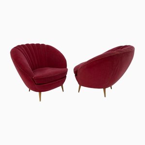 Mid-Century Modern Armchairs attributed to Gio Ponti for Isa Bergamo, 1950s, Set of 2-FER-1430891