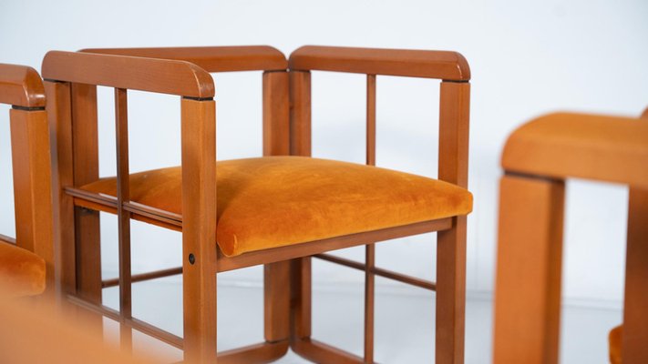 Mid-Century Modern Armchairs by Franco Poldarreti Caccia Alla Volpe, 1980s, Set of 4-FGA-2042653