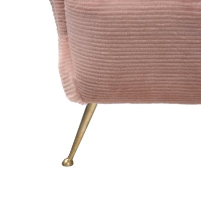 Mid-Century Modern Armchairs in Pink Trimed Faux Fur, Italy, 1950s, Set of 2-UZ-1388171