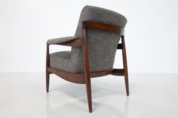 Mid-Century Modern Armchairs in Wood and Grey Fabric, Italy, 1960s, Set of 2-FGA-1725938