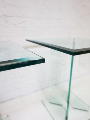 Mid-Century Modern Art Glass Side Tables by TG Design, 1970s, Set of 2-EA-2035048