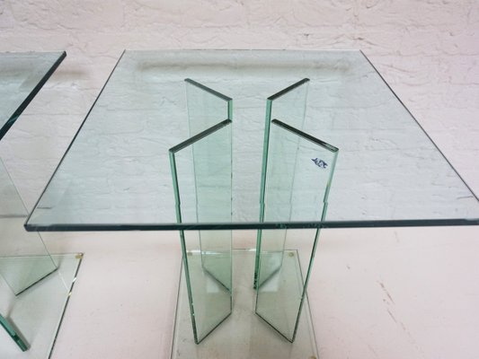 Mid-Century Modern Art Glass Side Tables by TG Design, 1970s, Set of 2-EA-2035048