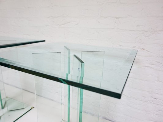 Mid-Century Modern Art Glass Side Tables by TG Design, 1970s, Set of 2-EA-2035048