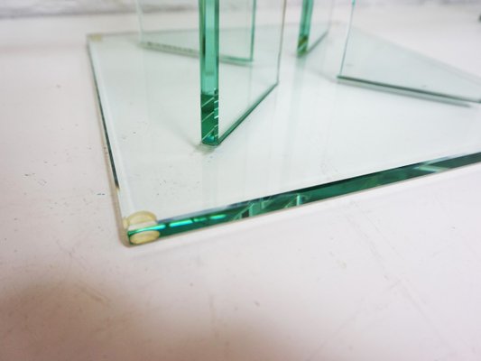 Mid-Century Modern Art Glass Side Tables by TG Design, 1970s, Set of 2-EA-2035048