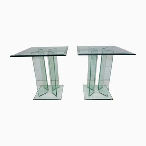 Mid-Century Modern Art Glass Side Tables by TG Design, 1970s, Set of 2-EA-2035048