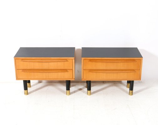 Mid-Century Modern Ash Nightstands or Bedside Tables, 1950s, Set of 2-MY-1804487