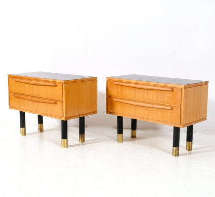 Mid-Century Modern Ash Nightstands or Bedside Tables, 1950s, Set of 2-MY-1804487