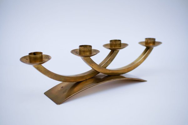 Mid-Century Modern Austrian Brass Candelabra, 1950s-KQB-1175252