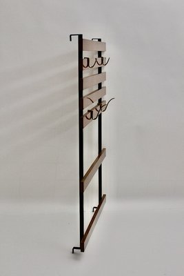 Mid-Century Modern Austrian Walnut and Brass Coat Rack with 4 Hooks by Carl Auböck, 1950s-NB-1071275