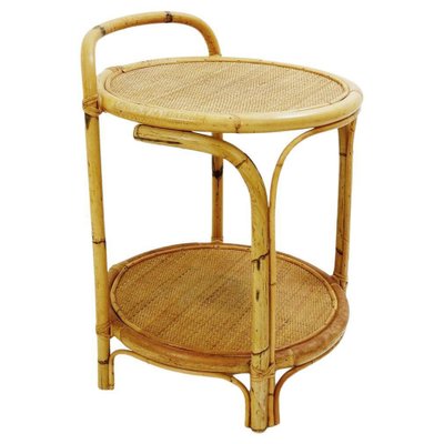 Mid-Century Modern Bamboo & Cane Side Table Bar-JG-1239418